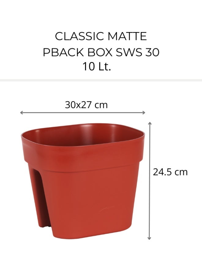 IDEL Self Hanging Flower Planter Pot PBACK – Balcony & Garden Pots with Adjustable Hooks and Self Watering – Durable Premium Hanging Planters – Made in Italy (Clay, 30cm) - Image 2